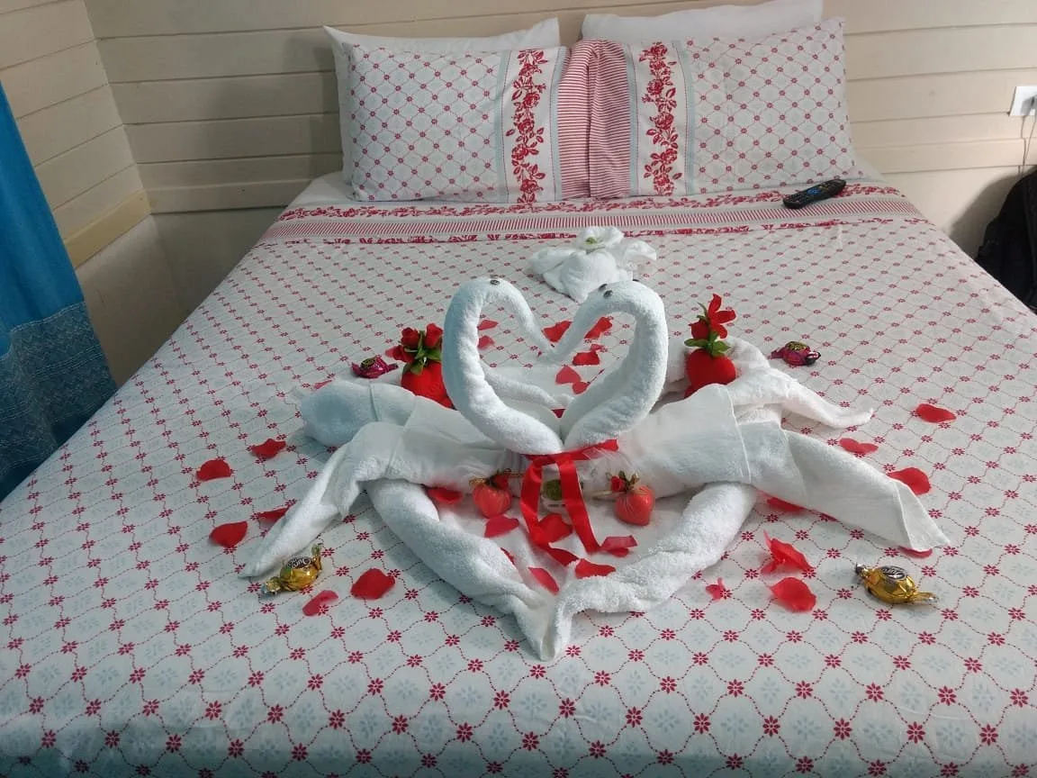Decoração do quarto na Pousada Duda Mel, Ilha do Mel